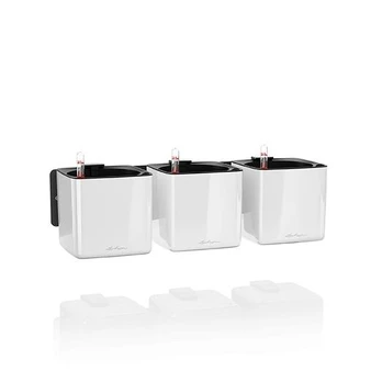 Vazonai Lechuza Cube Glossy, balta, 3 vnt.