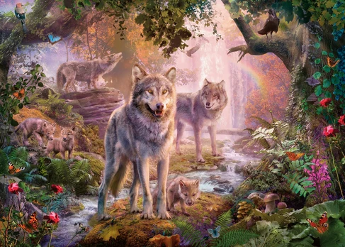 Dėlionė Ravensburger Summer Wolves, 70 cm x 50 cm