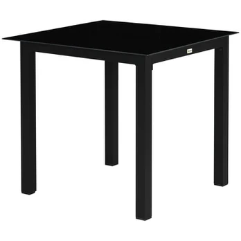 Sodo stalas 80x80 cm kvadratinis, juodas