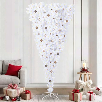 Dirbtinė Kalėdų eglutė su 300 LED Balta 240 cm PVC ir plienas