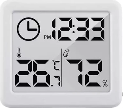 Thermometer with clock function white GB384W