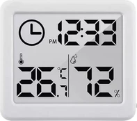 Thermometer with clock function white GB384W kaina
