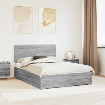 Lovos rėmas Pilkas Sonoma 140 x 190 cm Apdirbta mediena