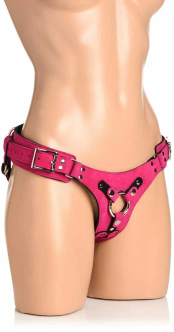 Xr Brands Bodice Deluxe Leather Harness Violetinė - Adjustable Corset System