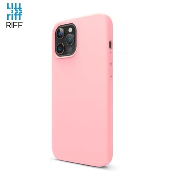 Riff Thin &amp; Soft silicone case with soft fiber inside for Apple iPhone 13 Pro Light Rose