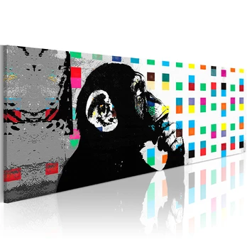 Artgeist Paveikslas - Banksy: The Thinker Monkey 120x40