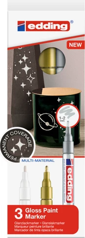 Edding -751 Gloss Paint Marker Metallic Set - 3 pcs (702061)