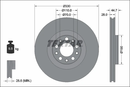 TEXTAR 92337905 Brake Disc