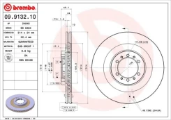 Stabdžių diskas BREMBO 09.9132.10 kaina