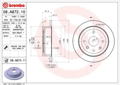 Stabdžių diskas BREMBO 08.A872.11 kaina