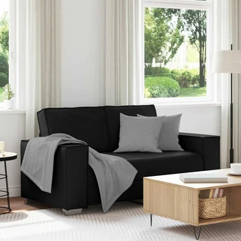 Dvivietė sofa Juoda 120 cm Dirbtinė oda
