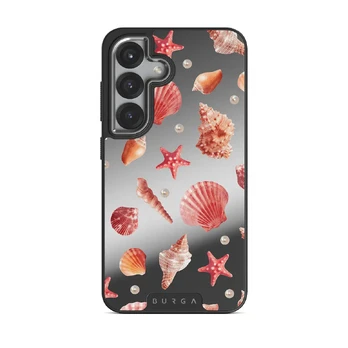 Seashells - Samsung Galaxy S25 Case, Elite Mirror Dark (Magnetic) / Silver
