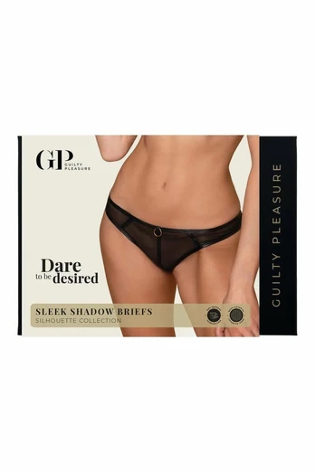 Guilty Pleasure Sleek Shadow Briefs L/XL Black Mesh High-Cut Design