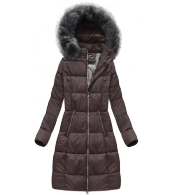 LONG QUILTED JACKET AUBERGINE (7701) striukė