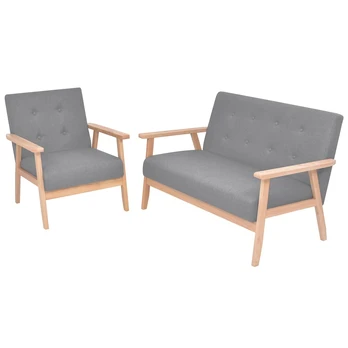 Sofa Sofos komp., 2vnt., audinys, šviesiai pilkas