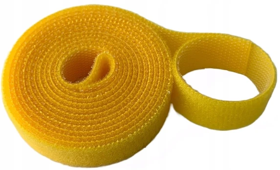 Veltinio dirželis kabelių tvarkymui, 20mm, 1m, geltonas