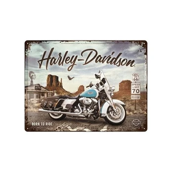 Metalinė plokštė 30x40 cm/Harley Davidson - Route 66 Road King Classic