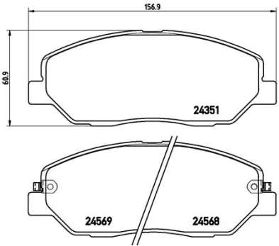Stabdžių trinkelių rinkinys, diskinis stabdys BREMBO P30036