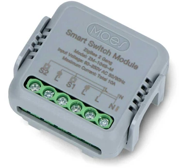 Tuya – 2 kanalų mini ZigBee įskiepio relė – Android/iOS programa – Moes ZM-104B-M