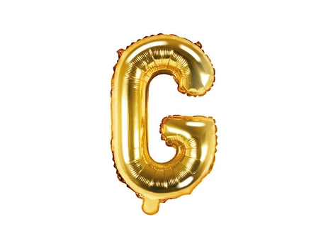 Folinis balionas Raidė "G" 35 cm, auksinis