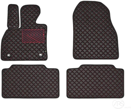 Kilimėliai QuiltyMats MITSUBISHI LANCER 2000-2007 (4 vnt.), Juodas-Raudona /16-14