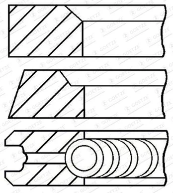Stūmoklio žiedų komplektas GOETZE ENGINE 08-434200-00