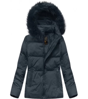 SHORT QUILTED NAVY JACKET (7694) striukė