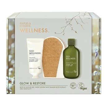 Baylis & Harding Body Care Set with Glove - Ginger, Lime & Basil, 3pcs