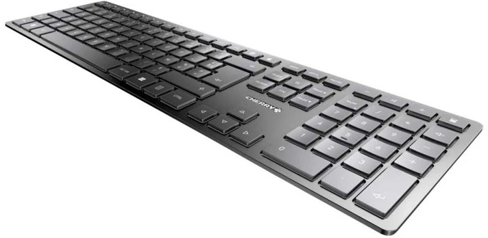 Klaviatūra CHERRY KW 9100 SLIM, RF belaidė + Bluetooth, AZERTY, Juodas
