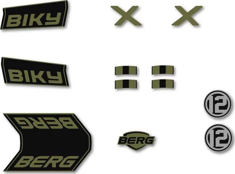 Berg Biky - Sticker set Retro Green