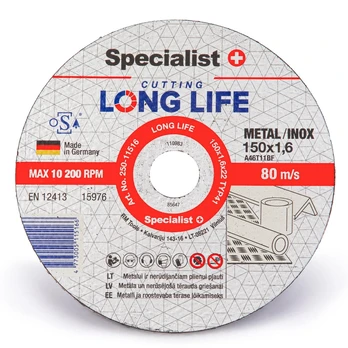 Pjovimo diskas Specialist+ Long Life 150x1,6x22 mm