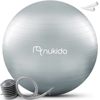 Aerobikos kamuolys Nukido, 65 cm, pilkas
