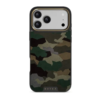 Tropical Green Camo - iPhone 17 Pro Max Case, Elite Dark (MagSafe) / Gold