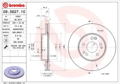 Stabdžių diskas BREMBO 09.5627.10 kaina