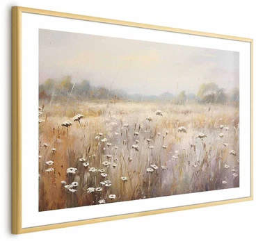 Artgeist Plakatas - Impressionist meadow – field landscape in a pastel colour palette