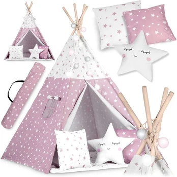 Tipi vaikiška palapinė Nukido, rožinė