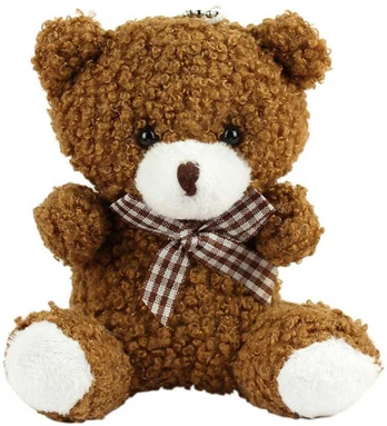 Lean Toys Teddy Bear Plush Keychain Pendant Decoration Brown 8cm