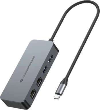 CONCEPTRONIC Adapteris USB-C->2xGbE+2xUSB-A3.2 5Gbs 0.30m gr
