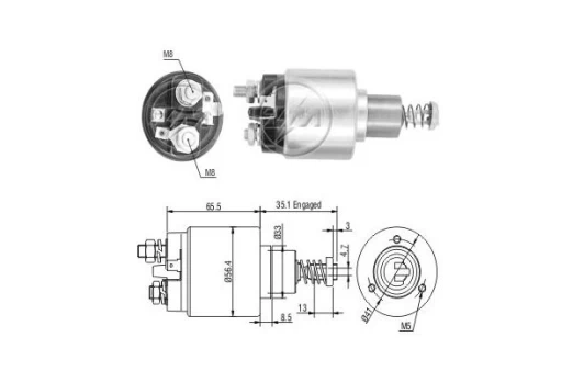 Solenoidinis jungiklis, starteris ERA ZM576