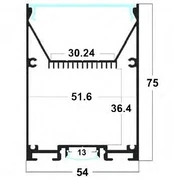 LED profilis su sklaidytuvu PD03 2000x54x75 mm