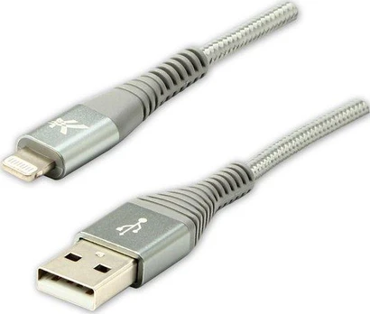 USB kabelis Logo USB-A - Žaibas 2 m sidabro