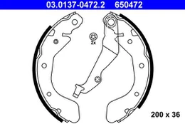 ATE 03.0137-0472.2 Brake shoe set