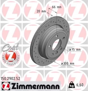 Stabdžių diskas ZIMMERMANN 150.2902.52