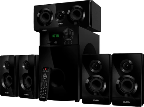 Sven Speakers SVEN HT-210, black (125W, Bluetooth, Optical, Coaxial, FM, USB/SD, Display, RC unit)