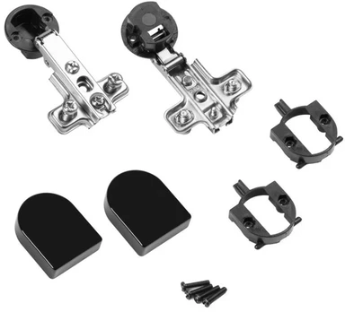 Glass hinge cig-09 + plate h=0 cover oval juodas