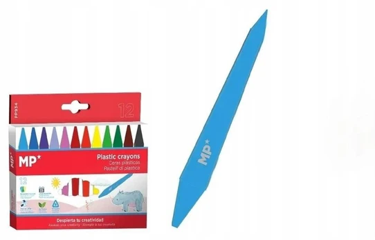 Dvipusės vaško kreidelės 9cm, 12 spalvų