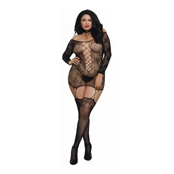 Dreamgirl Versatile Diamond Pattern Garter Dress - One Size Juodas