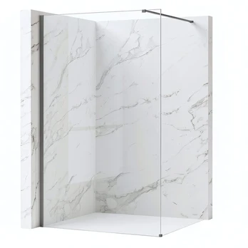 Dušo Sienelė Rea Flexi Transparent 70 Titanium 120X70X195CM