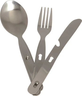 Mil-Tec CAMPING 3-PC S/STEEL EATING UTENS.