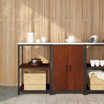 Virtuvės saugojimo rinkinys 2 pcs Rūdijanti 120 x 50 x 92 cm